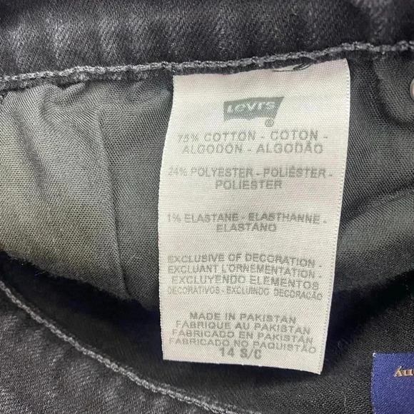 Women’s Levi Strauss Black Mid Rise Skinny Jeans Black Tab - Picture 6 of 7